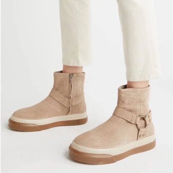 Free People NWT Bodhi Tan Suede Ankle Harness Boots Sz 9 - Picture 1 of 7